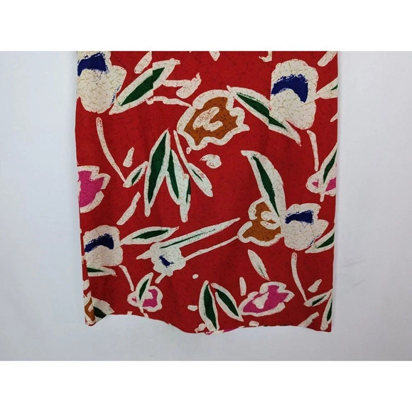 Vintage 60s Paradise Hawaii sz 14 Tropical Floral Sleeveless Knee Length Dress - Picture 5 of 10